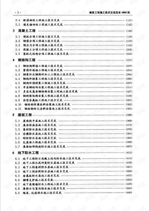 建筑工程常用表格2021 建筑工程施工技術(shù)交底范本范本1000例.pdf